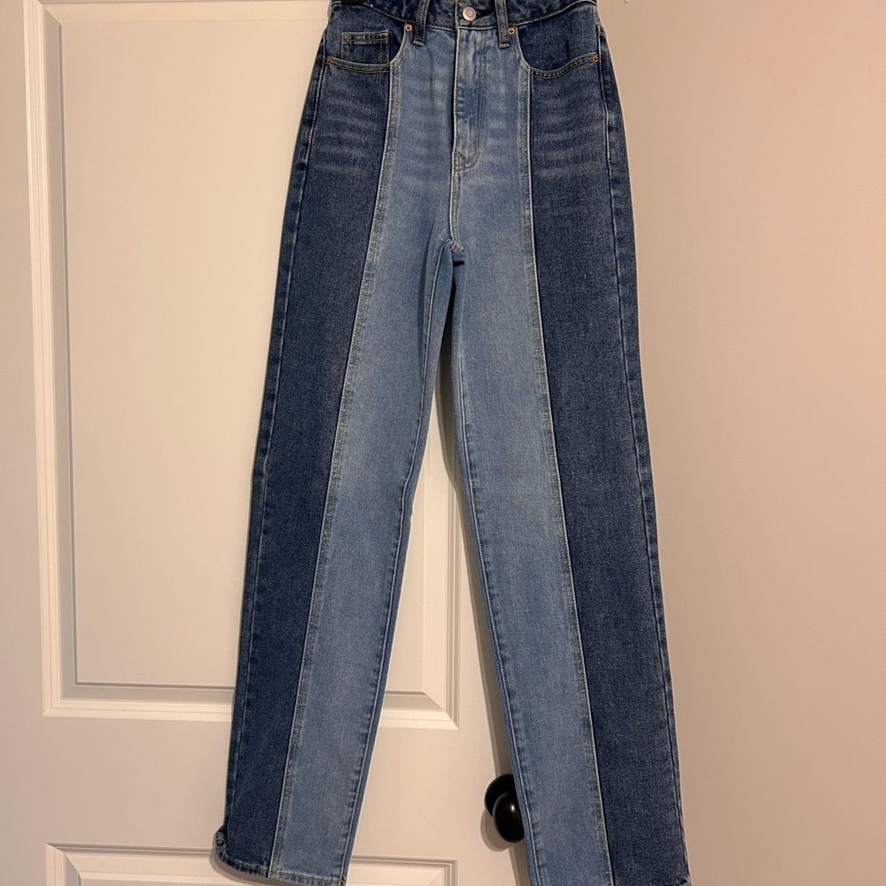 PacSun High Rise Blue Jeans with Two-Tone Design